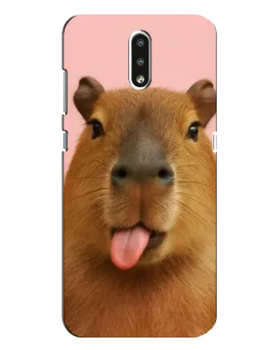 Чехол для Nokia 2.3 с картинкой «Капибара с языком»