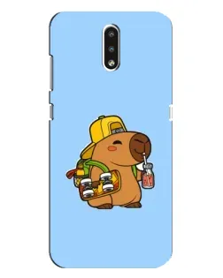 Чехол для Nokia 2.3 с картинкой «Капибара на скейте»