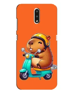 Чехол для Nokia 2.3 с картинкой «Капибара на скутере»