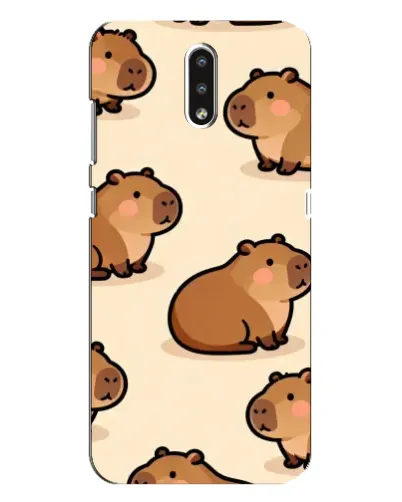 Чехол для Nokia 2.3 с картинкой «Паттерн милых капибар»