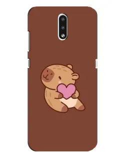 Чехол для Nokia 2.3 с картинкой «Капибара с сердцем»