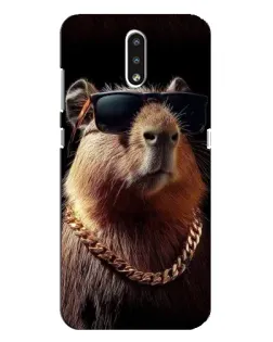 Чехол для Nokia 2.3 с картинкой «Капибара золотая цепь»