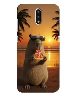Чехол для Nokia 2.3 с картинкой «Капибара с пиццей»