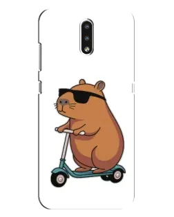 Чехол для Nokia 2.3 с картинкой «Капибара на самокате»
