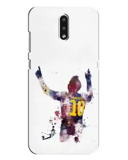 Чехол для Nokia 2.3 с картинкой «Акварельный Месси Барселона»