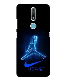 Чехол для Nokia 2.4 с картинкой «Jordan Neon Blue»