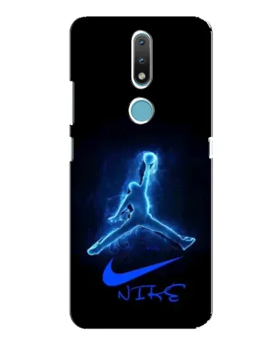 Чехол для Nokia 2.4 с картинкой «Jordan Neon Blue»