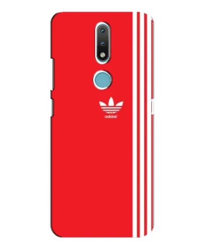 Чехол для Nokia 2.4 с картинкой «Красный минимализм Adidas»
