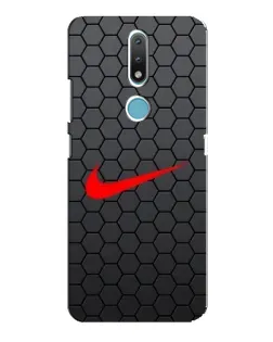 Чехол для Nokia 2.4 с картинкой «Nike — карбоновая сетка»