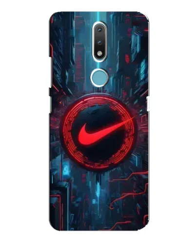 Чехол для Nokia 2.4 с картинкой «Техногенный стиль Nike»