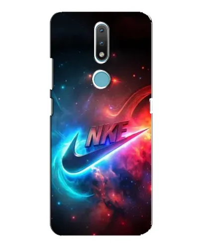 Чехол для Nokia 2.4 с картинкой «Огненный логотип Nike»