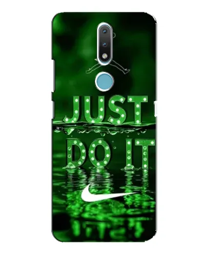 Чехол для Nokia 2.4 с картинкой «Зеленый неоновый Nike»