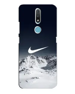 Чехол для Nokia 2.4 с картинкой «Nike — зимние горы»