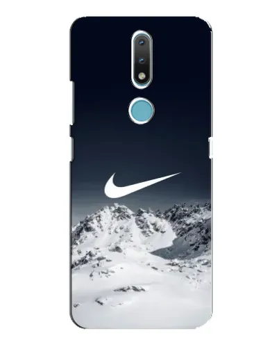 Чехол для Nokia 2.4 с картинкой «Nike — зимние горы»