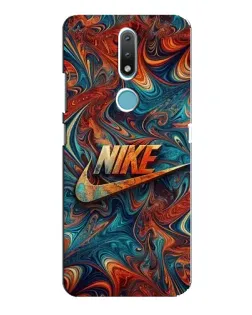 Чехол для Nokia 2.4 с картинкой «Nike в абстракции»