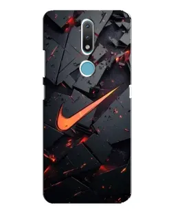 Чехол для Nokia 2.4 с картинкой «Nike — эффект разломов»