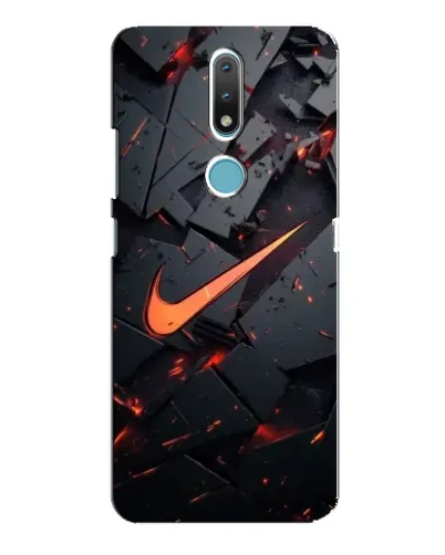 Чехол для Nokia 2.4 с картинкой «Nike — эффект разломов»