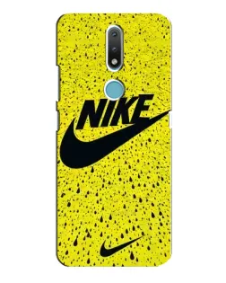Чехол для Nokia 2.4 с картинкой «Желтый текстурный Nike»