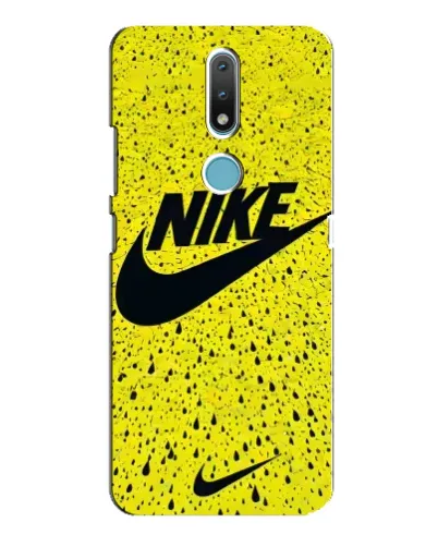 Чехол для Nokia 2.4 с картинкой «Желтый текстурный Nike»