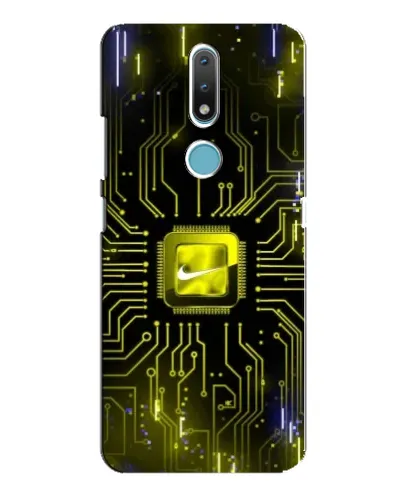 Чехол для Nokia 2.4 с картинкой «Nike — золотая искра»