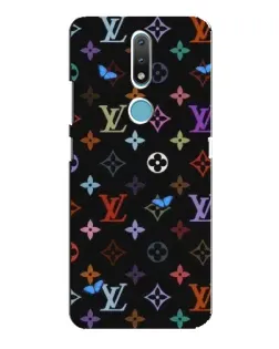 Чехол для Nokia 2.4 с картинкой «Цветная монограмма LV»