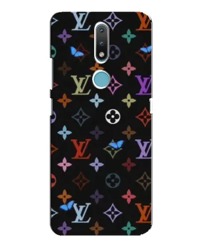 Чехол для Nokia 2.4 с картинкой «Цветная монограмма LV»