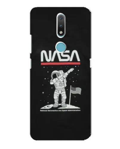 Чехол для Nokia 2.4 с картинкой «NASA — шагаем по Луне»