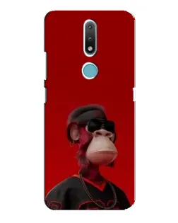 Чехол для Nokia 2.4 с картинкой «Bored Ape в красном»