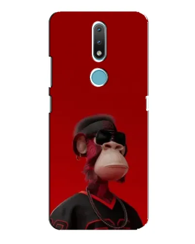 Чехол для Nokia 2.4 с картинкой «Bored Ape в красном»