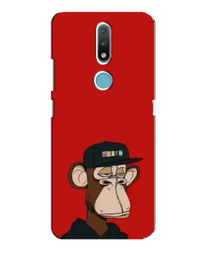 Чехол для Nokia 2.4 с картинкой «Bored Ape — красный фон»