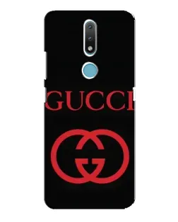 Чехол для Nokia 2.4 с картинкой «Gucci — красный логотип»