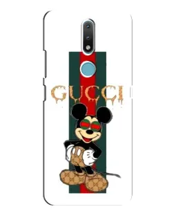 Чехол для Nokia 2.4 с картинкой «Микки Маус Gucci — полосы»