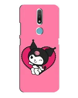 Чехол для Nokia 2.4 с картинкой «Kuromi — любовь в сердце»
