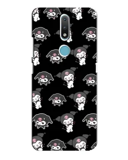 Чехол для Nokia 2.4 с картинкой «Черный паттерн Kuromi»