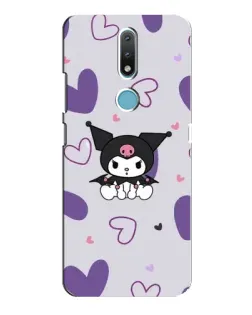 Чехол для Nokia 2.4 с картинкой «Kuromi и лавандовые сердца»