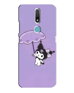 Чехол для Nokia 2.4 с картинкой «Kuromi с зонтиком»