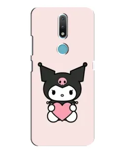 Чехол для Nokia 2.4 с картинкой «Kuromi и сердце»