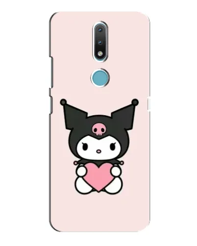 Чехол для Nokia 2.4 с картинкой «Kuromi и сердце»