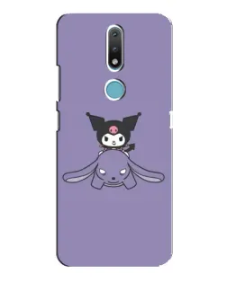 Чехол для Nokia 2.4 с картинкой «Kuromi на лиловом фоне»