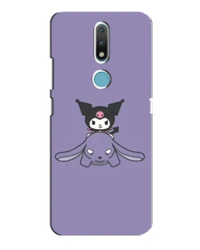 Чехол для Nokia 2.4 с картинкой «Kuromi на лиловом фоне»