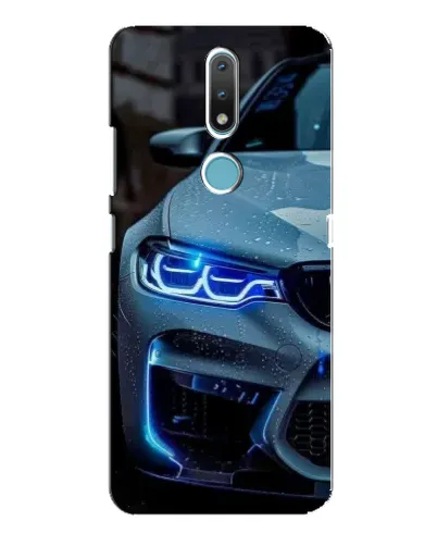 Чехол для Nokia 2.4 с картинкой «Взгляд BMW с синими фарами»