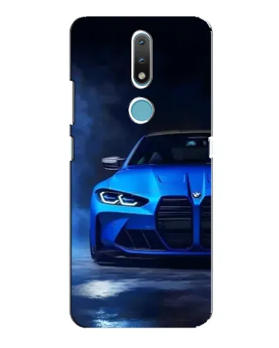 Чехол для Nokia 2.4 с картинкой «Голубая BMW M4»