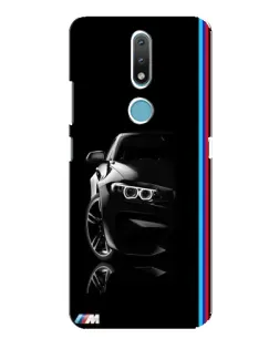 Чехол для Nokia 2.4 с картинкой «Силуэт BMW в темноте»