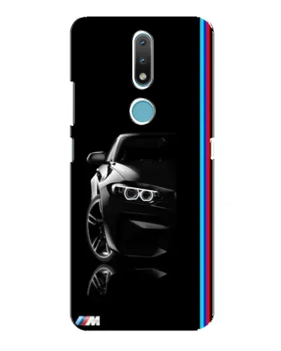 Чехол для Nokia 2.4 с картинкой «Силуэт BMW в темноте»