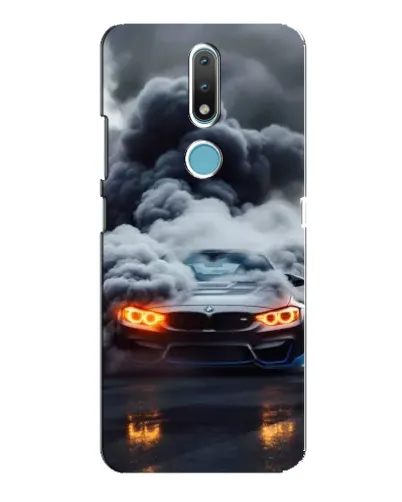 Чехол для Nokia 2.4 с картинкой «BMW в дыму»