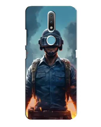 Чехол для Nokia 2.4 с картинкой «PUBG — реалистичный герой»