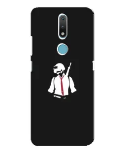 Чехол для Nokia 2.4 с картинкой «PUBG — силуэт воина»