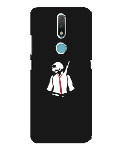 Чехол для Nokia 2.4 с картинкой «PUBG — силуэт воина»