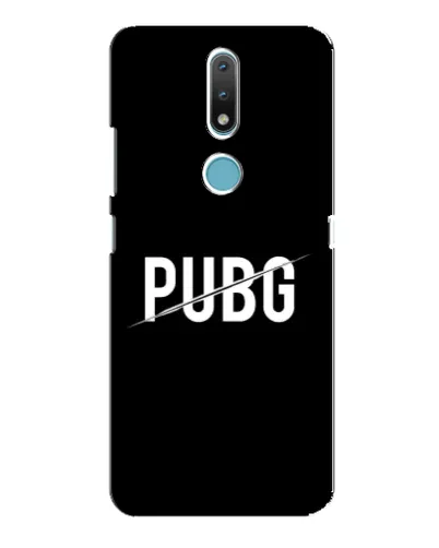 Чехол для Nokia 2.4 с картинкой «PUBG — белый логотип»