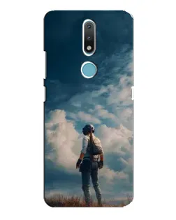 Чехол для Nokia 2.4 с картинкой «Герой PUBG на скале»